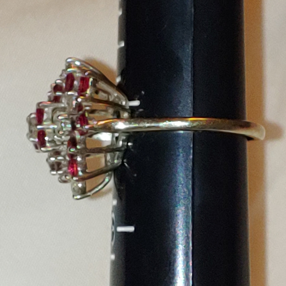 Authentic Diamond And Ruby Butterfly Ring Sz 7 1/4 - image 7